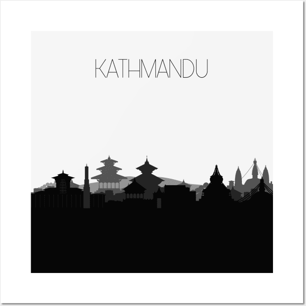 Kathmandu Skyline Wall Art by inspirowl